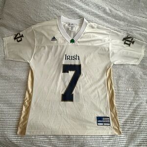 Adidas Notre Dame White and Gold Men's Football Jersey